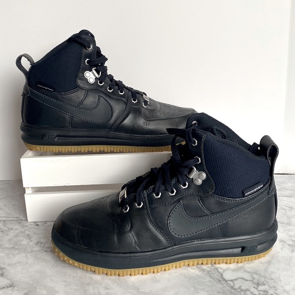 Size 6.5Y Lunar Force 1 SneakerBoot GS Dark Obsidian 706803-401 - Picture 1 of 13